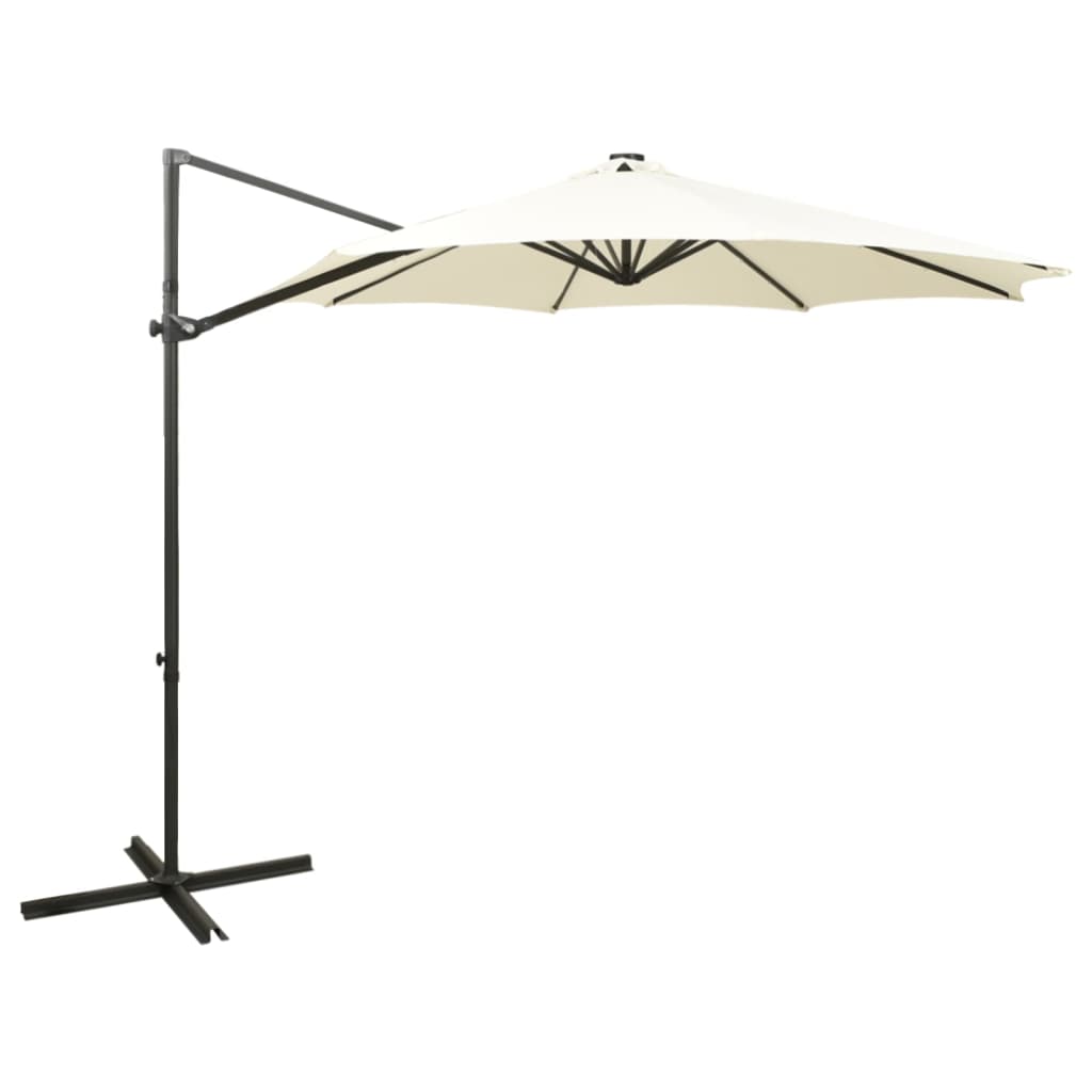 Ampelschirm Mit Led-Beleuchtung 300 Cm Sandweiß
