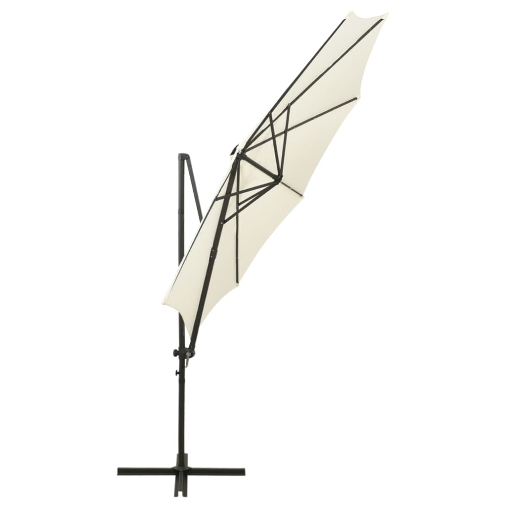 Ampelschirm Mit Led-Beleuchtung 300 Cm Sandweiß