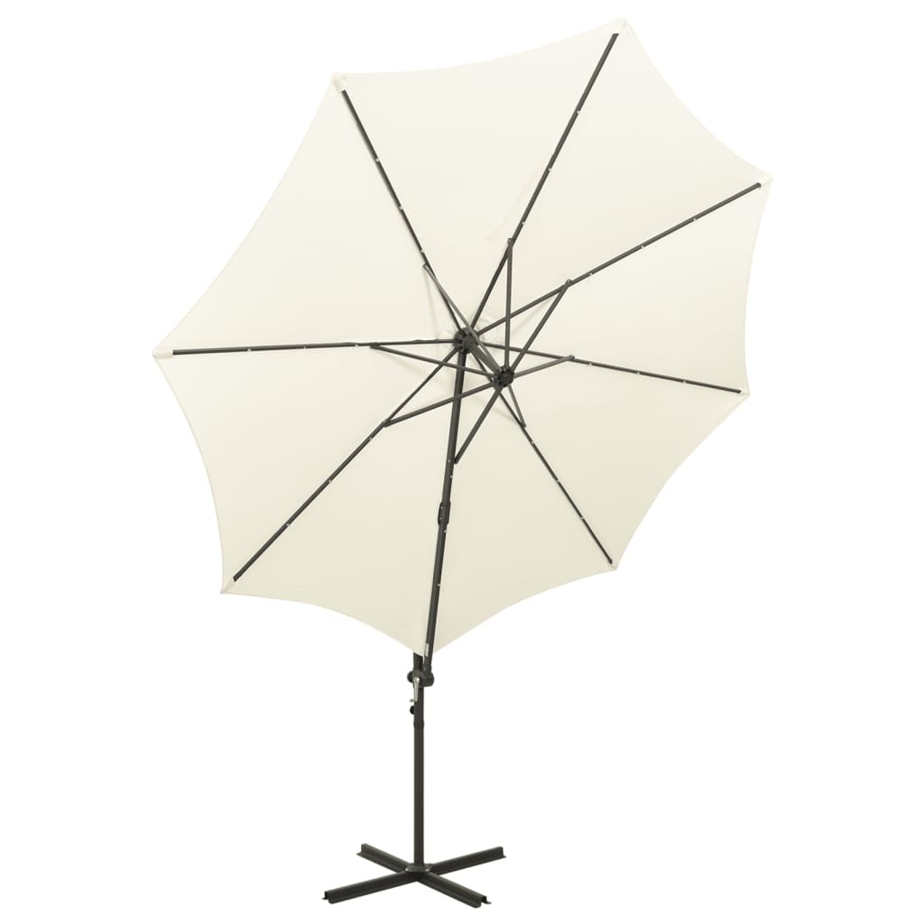 Ampelschirm Mit Led-Beleuchtung 300 Cm Sandweiß