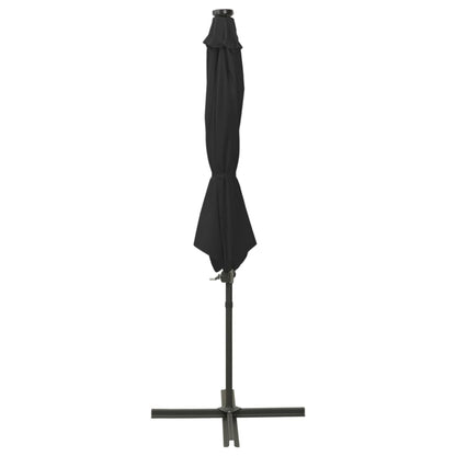 Ampelschirm Mit Led-Beleuchtung 300 Cm Schwarz