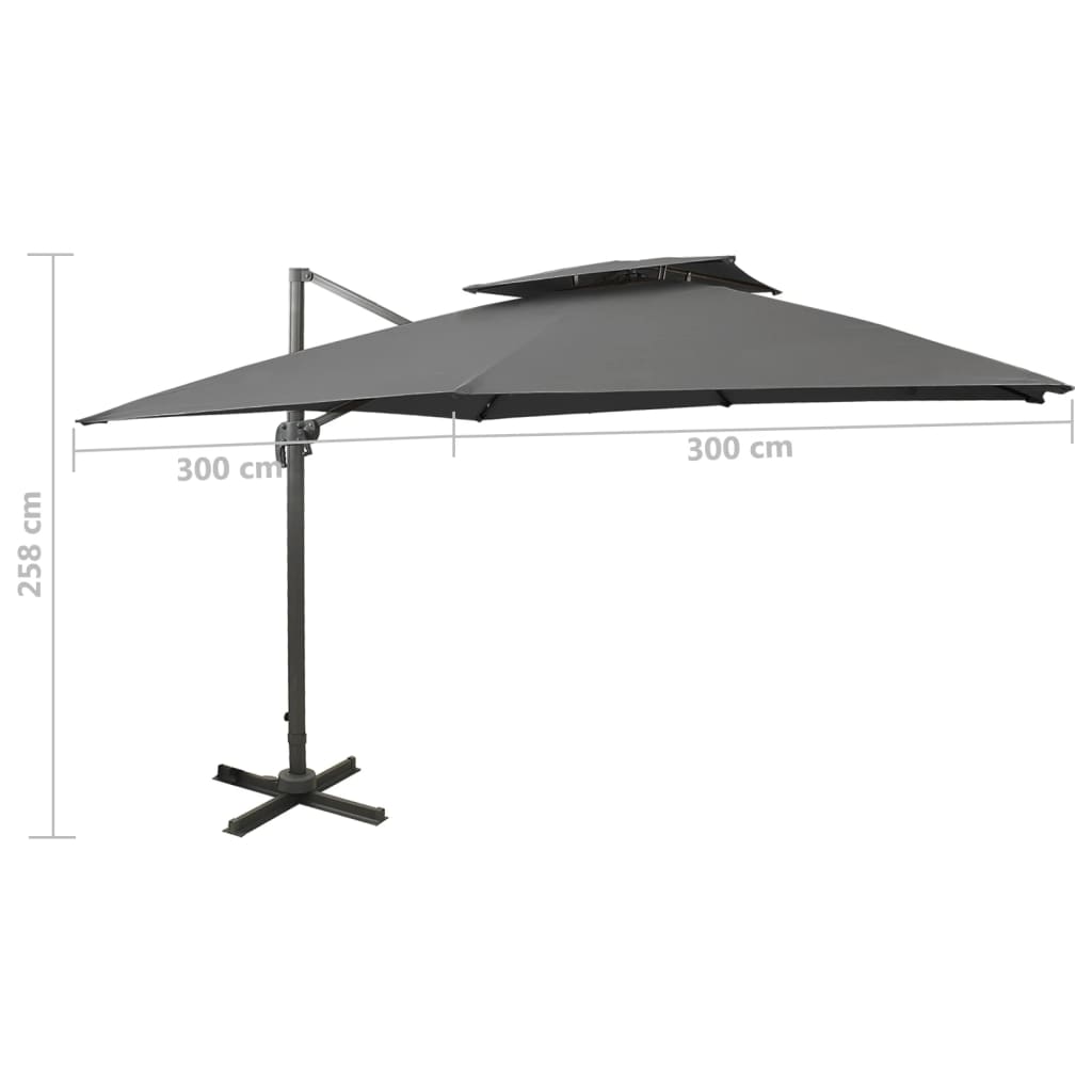 Ampelschirm Mit Lüftung 300X300 Cm