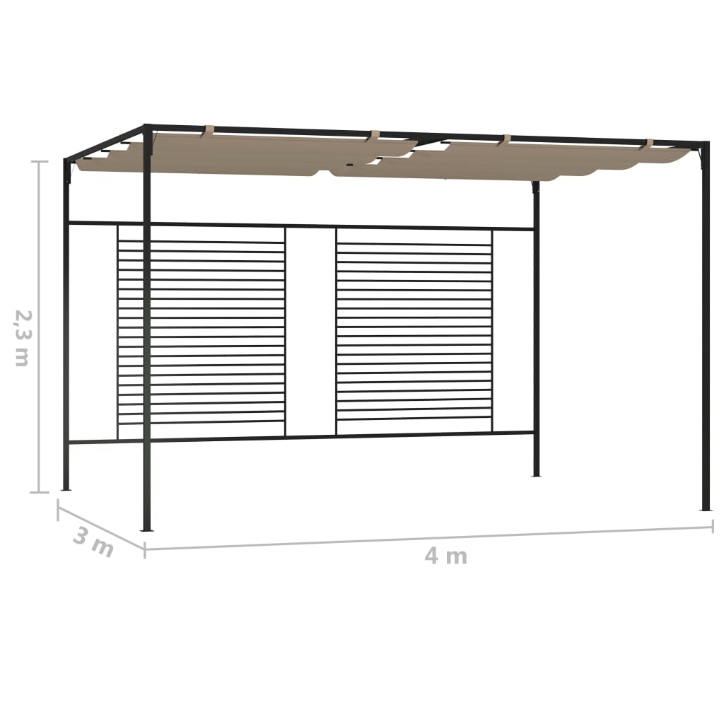 Pavillon Mit Ausziehbarem Dach 3X4X2,3 M 180 G/M²