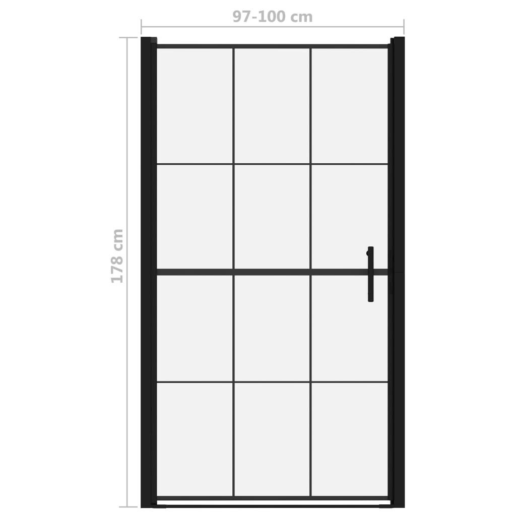 Duschtür Hartglas Schwarz