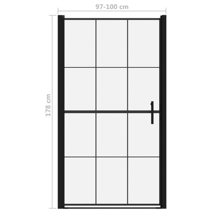 Duschtür Hartglas Schwarz
