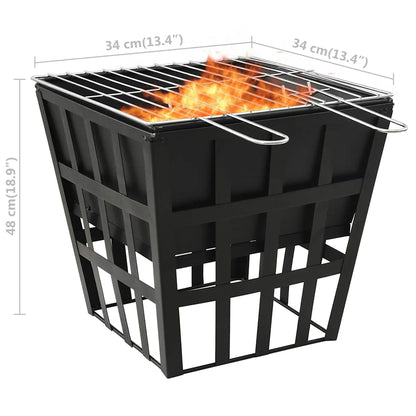 2-In-1 Feuerstelle Und Grill 34X34X48 Cm Stahl