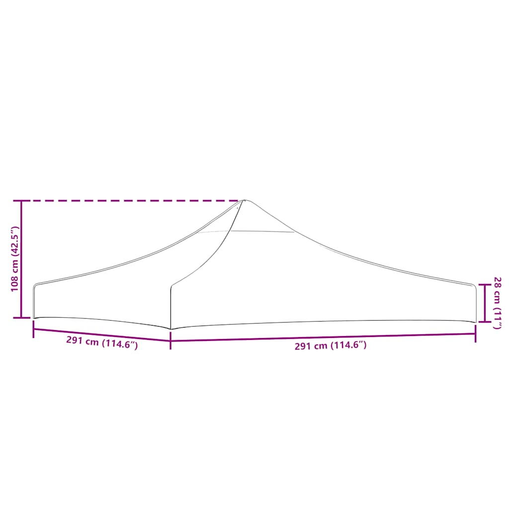 Partyzelt-Dach 3X3 M 270 G/M²