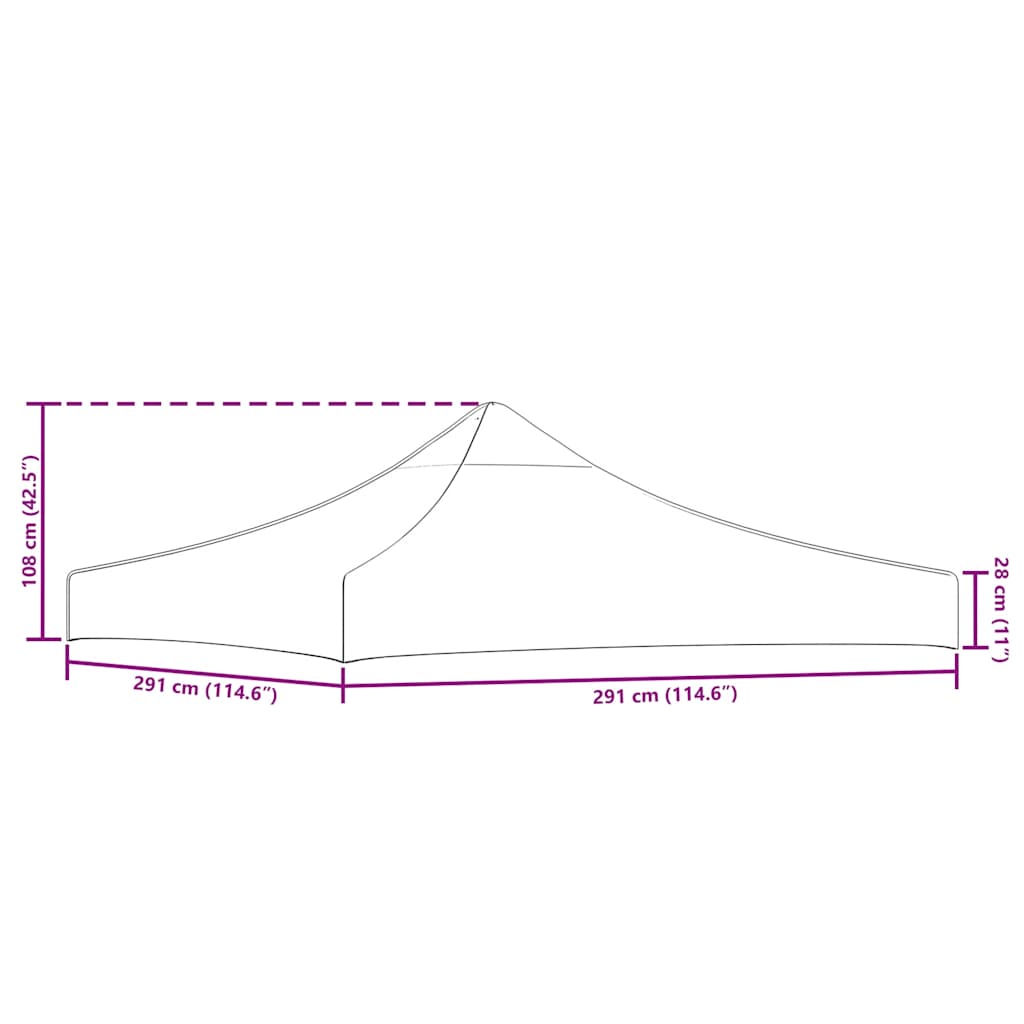 Partyzelt-Dach 3X3 M 270 G/M²