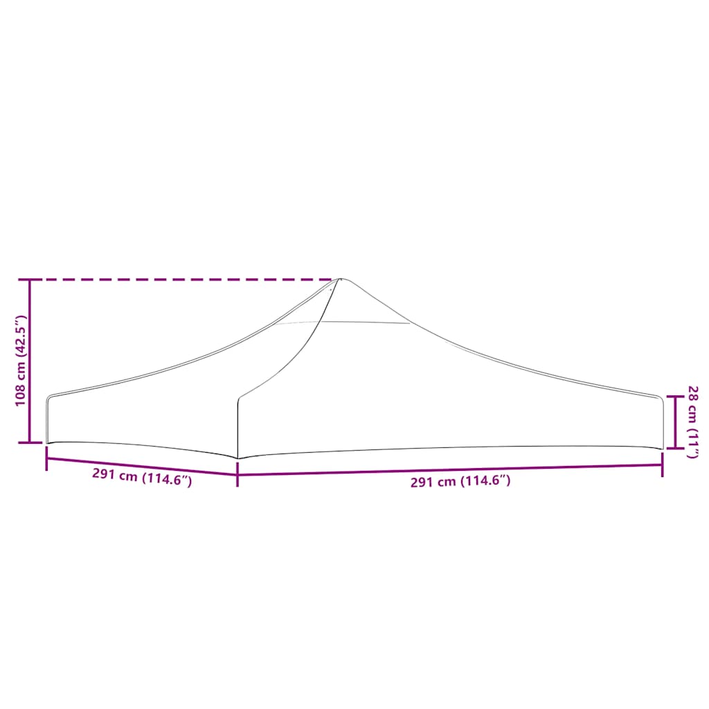 Partyzelt-Dach 3X3 M 270 G/M²