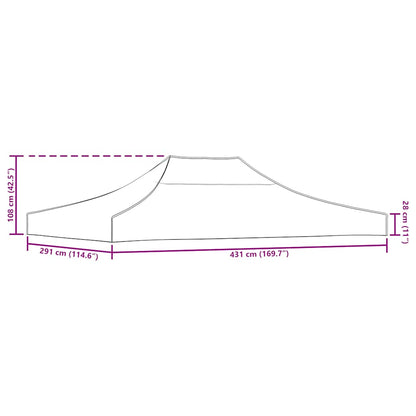 Partyzelt-Dach 4,5X3 M 270 G/M²