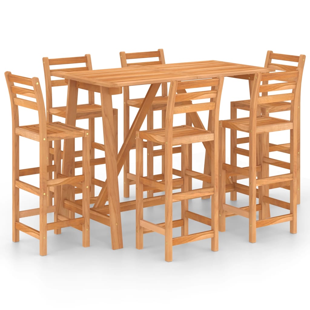 7-Tlg. Gartenbar-Set Massivholz Akazie