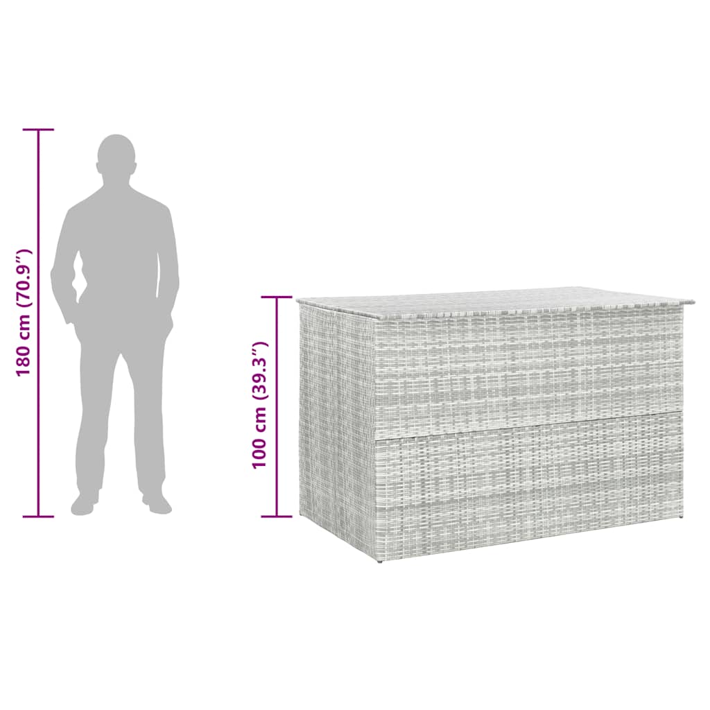 Garden-Auflagenbox Hellgrau Poly Rattan