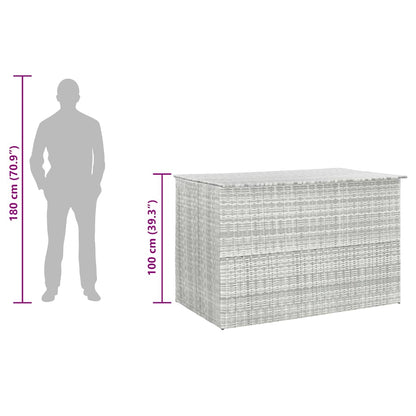 Garden-Auflagenbox Hellgrau Poly Rattan