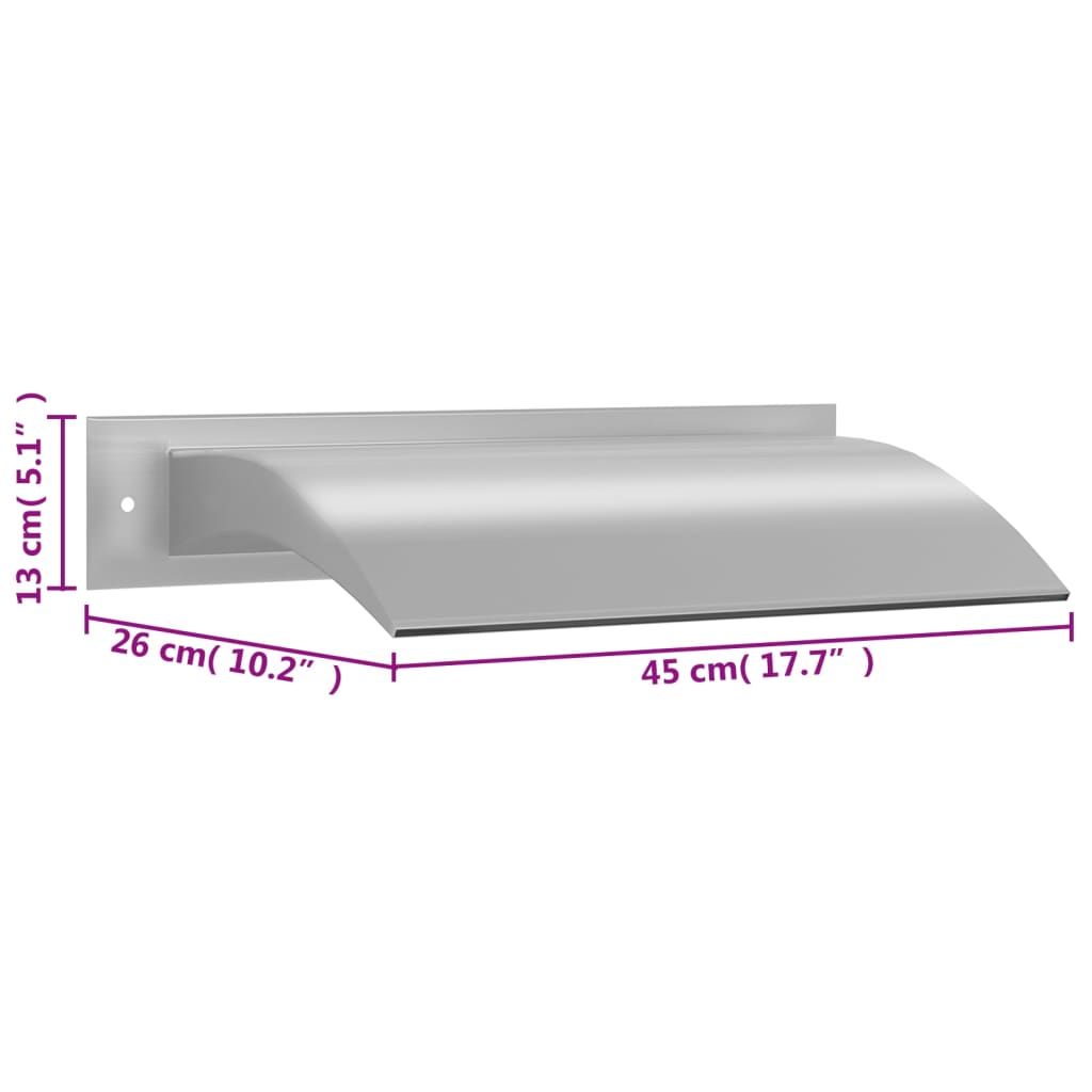 Pool-Wasserfall Silbern 45X26X13 Cm Edelstahl