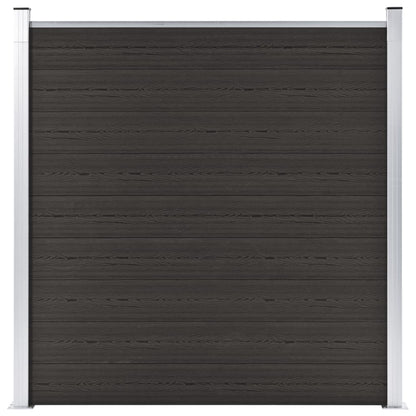 Zaunelement Wpc 180X186 Cm Schwarz