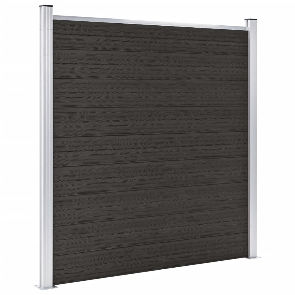 Zaunelement Wpc 180X186 Cm Schwarz