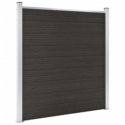 Zaunelement Wpc 180X186 Cm Schwarz