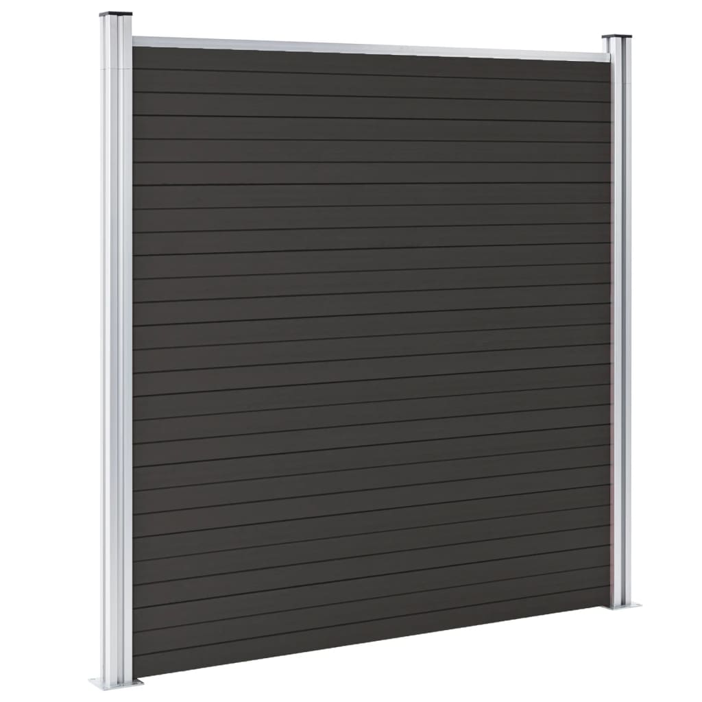 Zaunelement Wpc 180X186 Cm Schwarz