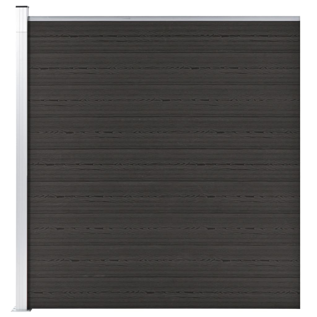 Zaunelement Wpc 175X186 Cm Schwarz