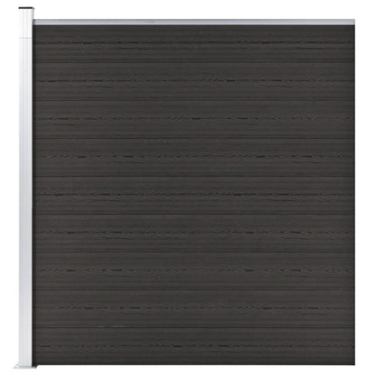 Zaunelement Wpc 175X186 Cm Schwarz
