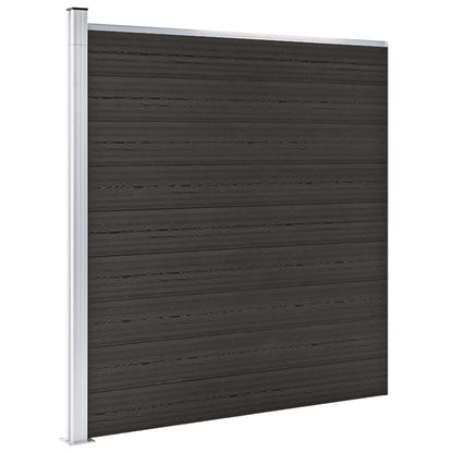 Zaunelement Wpc 175X186 Cm Schwarz