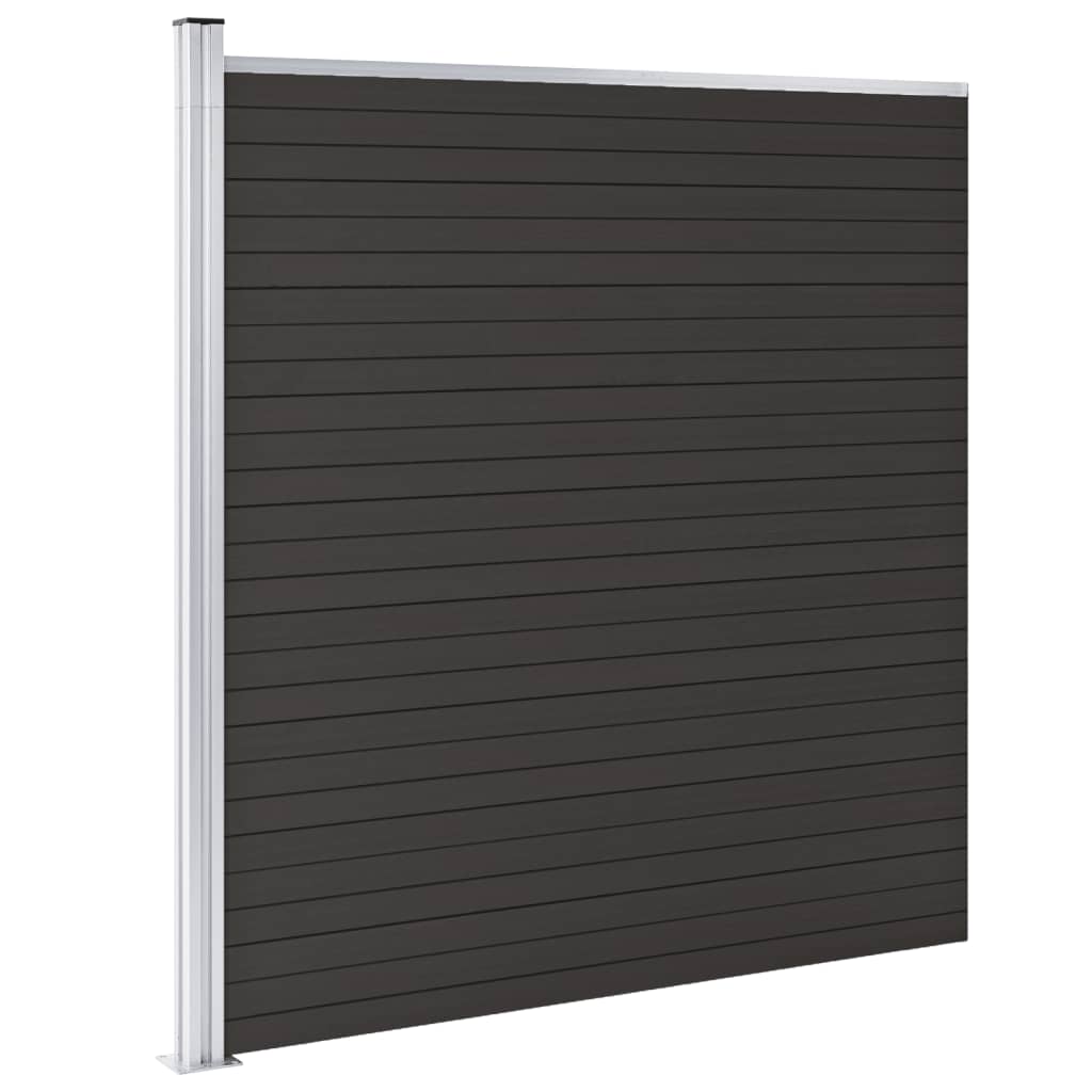 Zaunelement Wpc 175X186 Cm Schwarz
