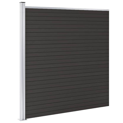 Zaunelement Wpc 175X186 Cm Schwarz