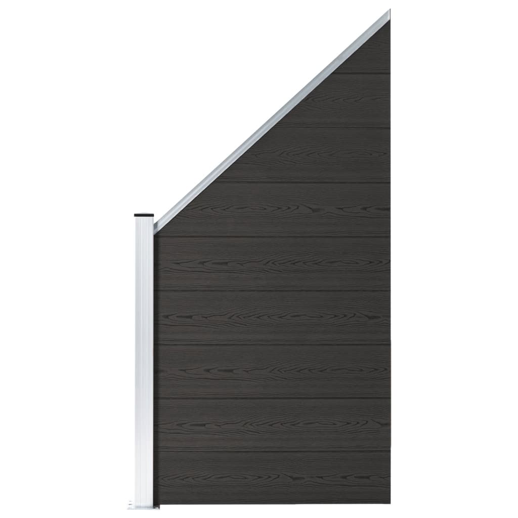 Zaunelement Wpc 175X186 Cm Schwarz
