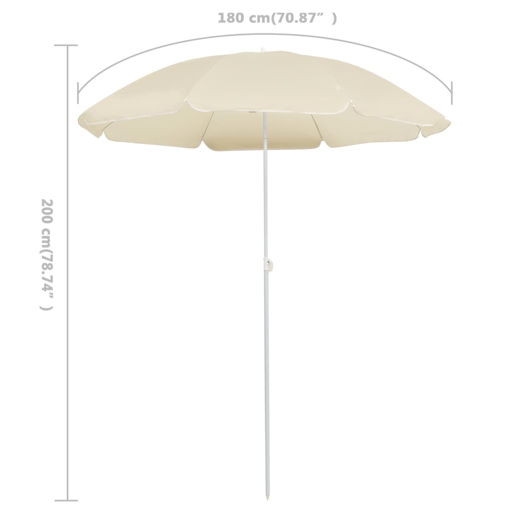 Sonnenschirm Mit Stahlmast 180 Cm