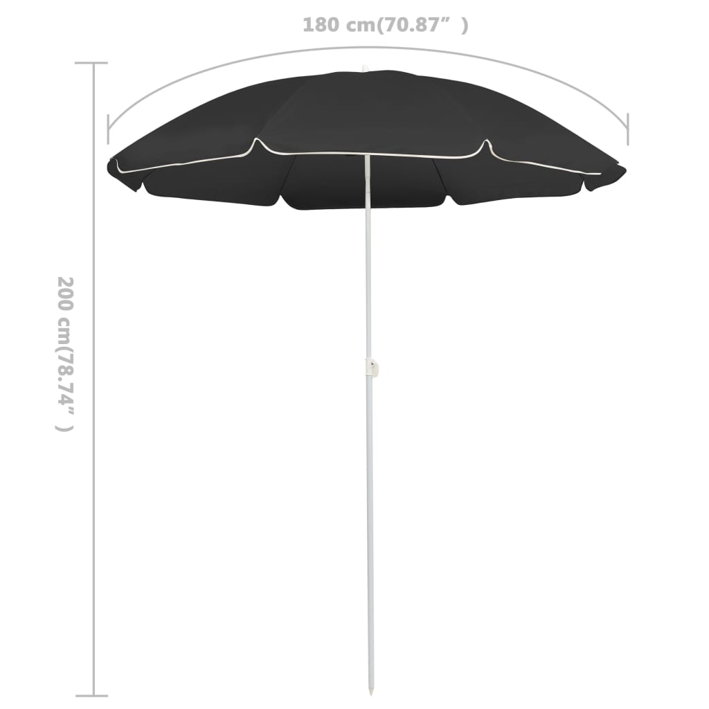 Sonnenschirm Mit Stahlmast 180 Cm