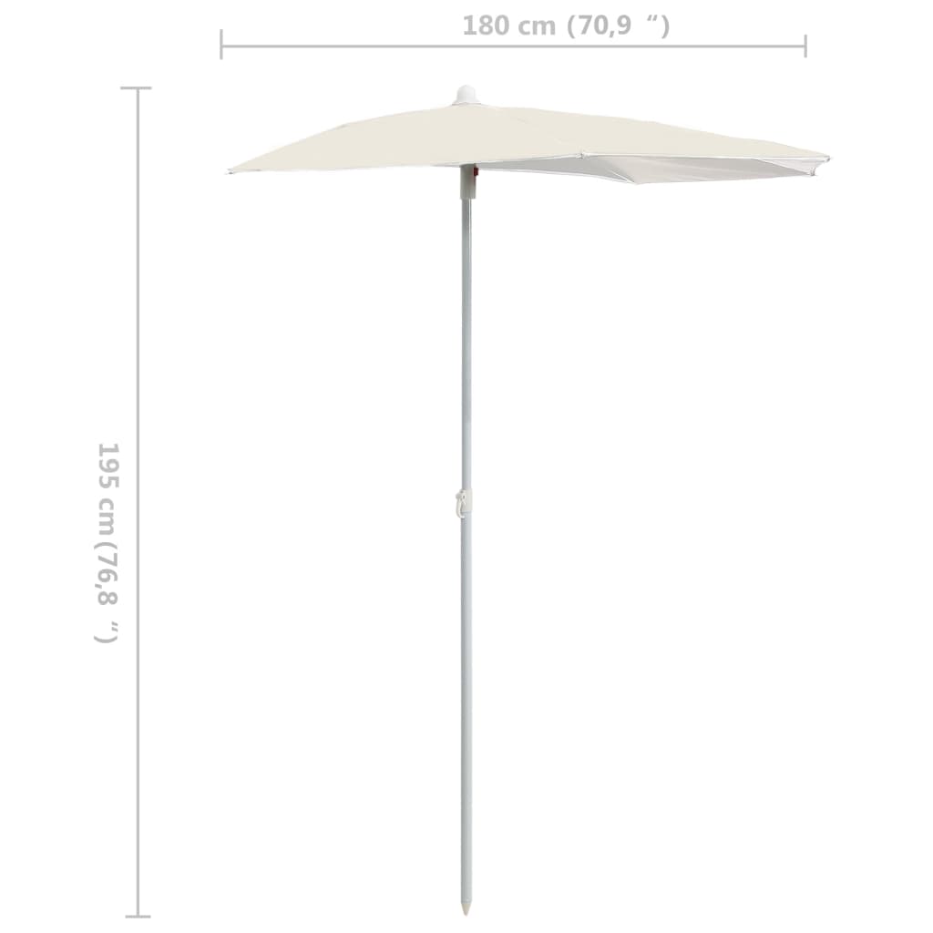 Halb-Sonnenschirm Mit Mast 180X90 Cm
