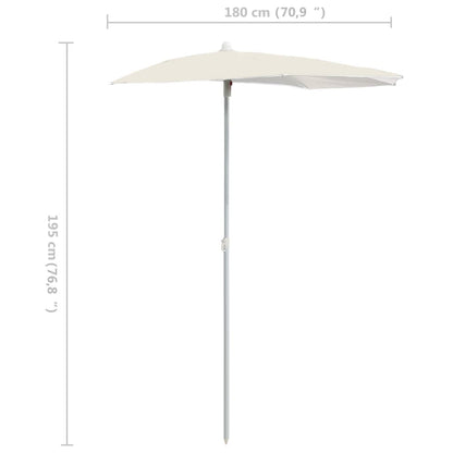 Halb-Sonnenschirm Mit Mast 180X90 Cm