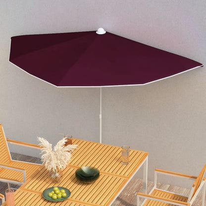 Halb-Sonnenschirm Mit Mast 180X90 Cm