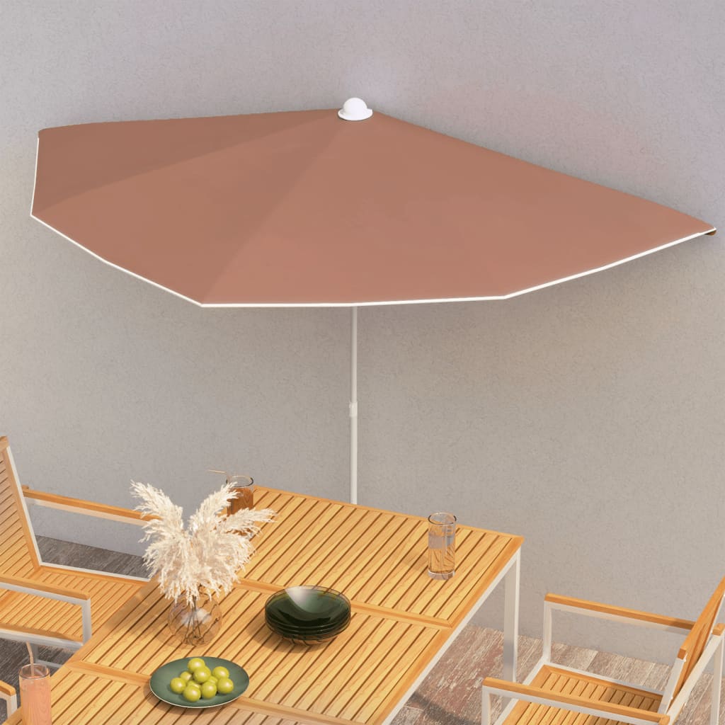 Halb-Sonnenschirm Mit Mast 180X90 Cm