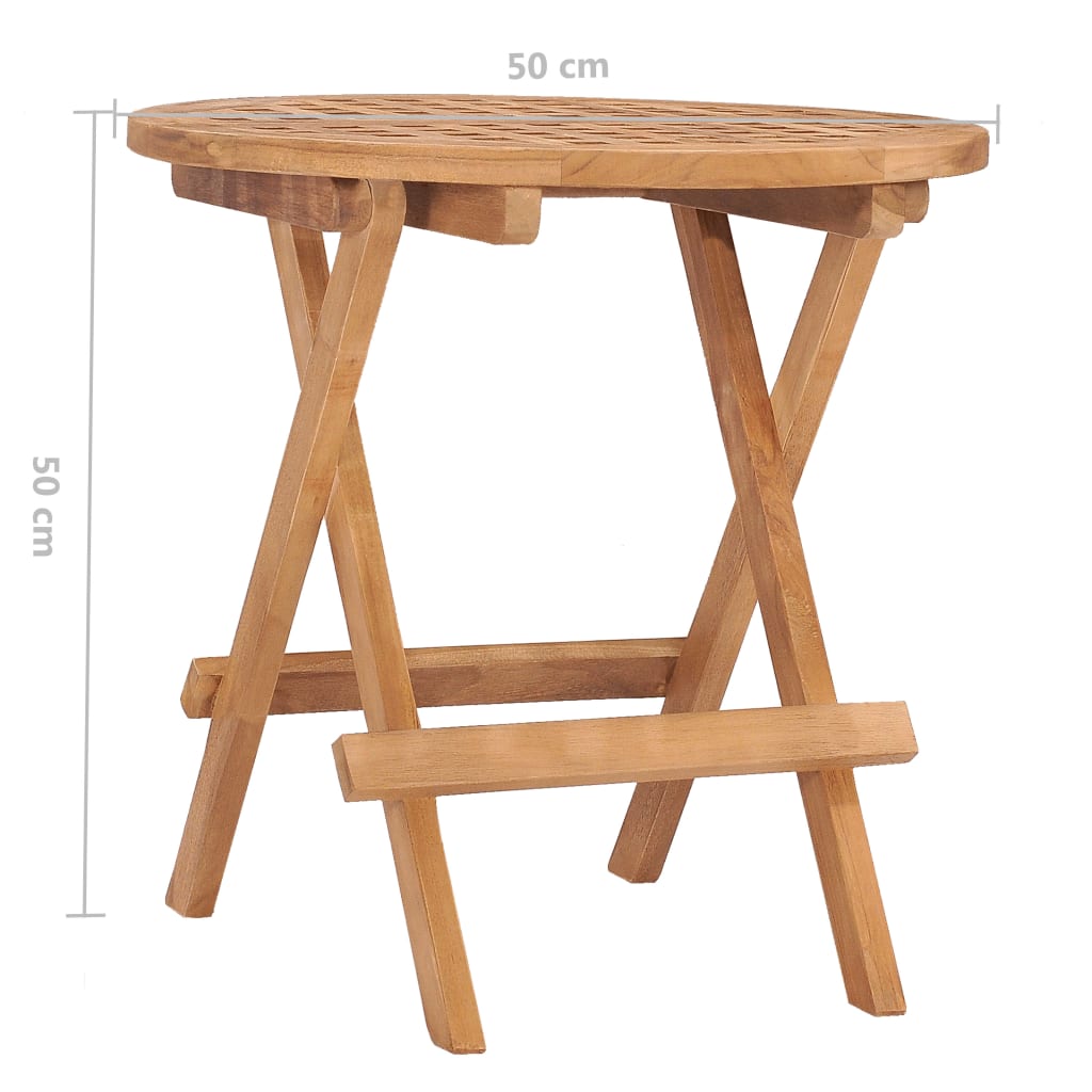 Klappbarer Gartentisch 50X50X50 Cm Teak Massivholz
