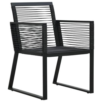 5-Tlg. Garten-Essgruppe Pvc Rattan Schwarz