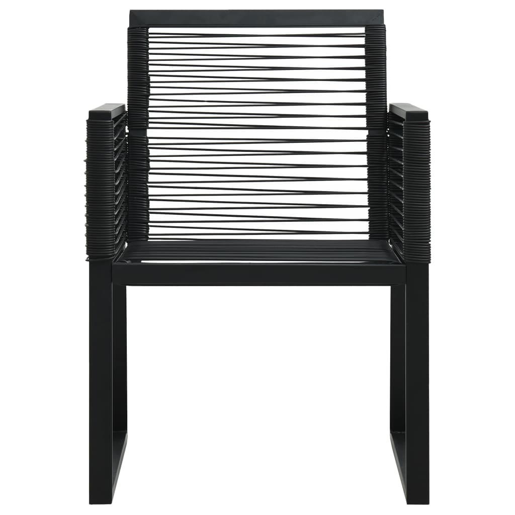 5-Tlg. Garten-Essgruppe Pvc Rattan Schwarz