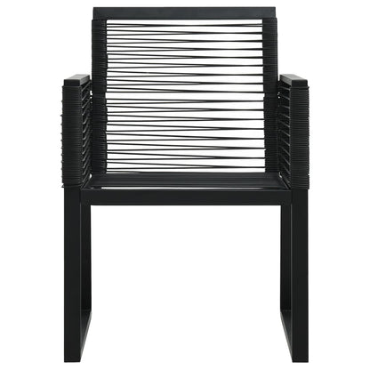5-Tlg. Garten-Essgruppe Pvc Rattan Schwarz