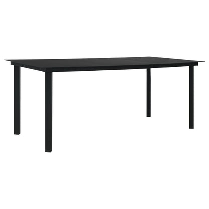 9-Tlg. Garten-Essgruppe Pvc Rattan Schwarz