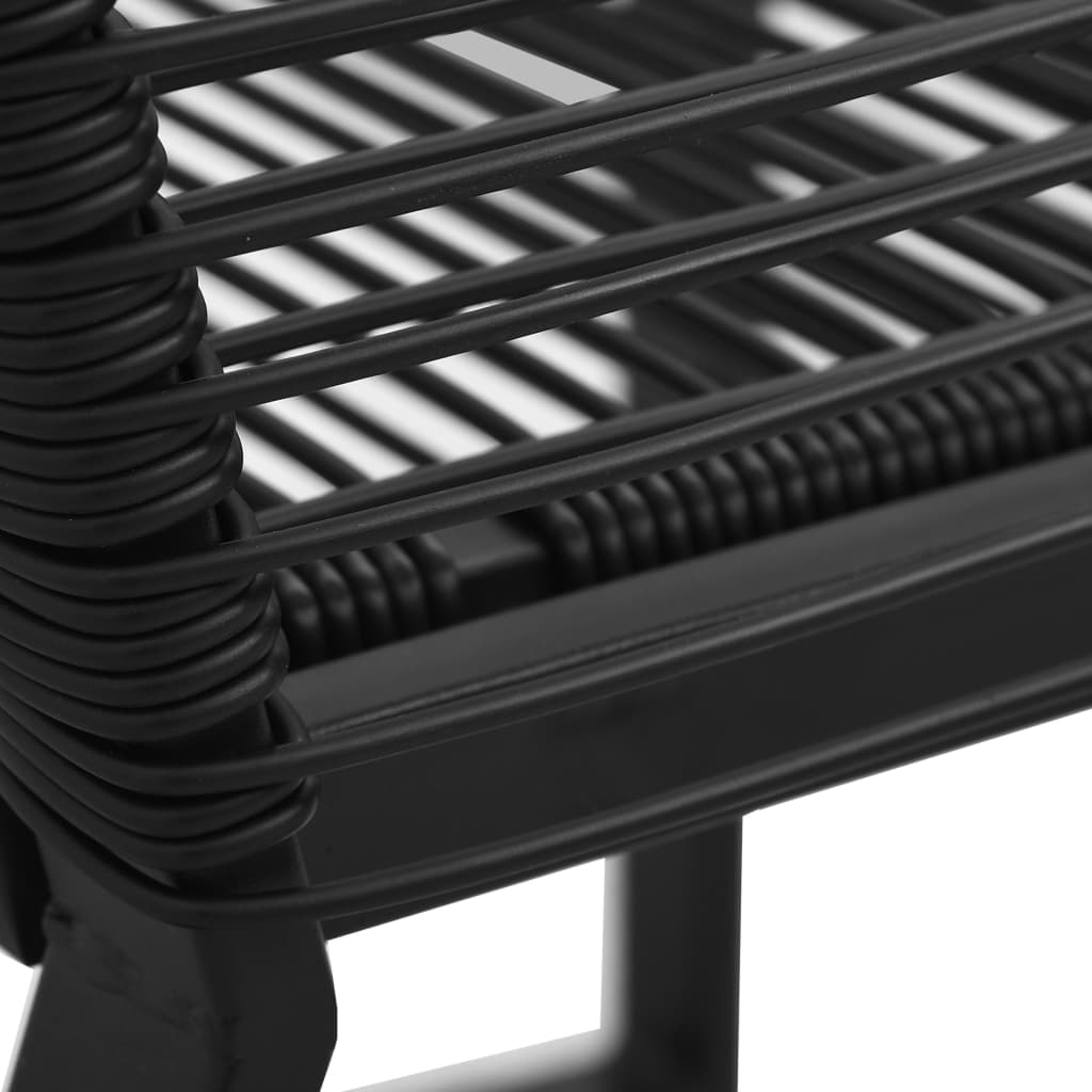 9-Tlg. Garten-Essgruppe Pvc Rattan Schwarz