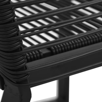 9-Tlg. Garten-Essgruppe Pvc Rattan Schwarz