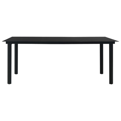 9-Tlg. Garten-Essgruppe Pvc Rattan Schwarz