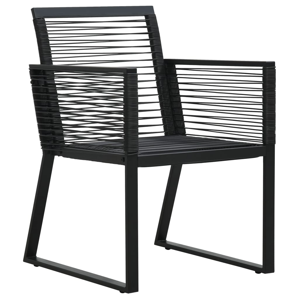 9-Tlg. Garten-Essgruppe Pvc Rattan Schwarz