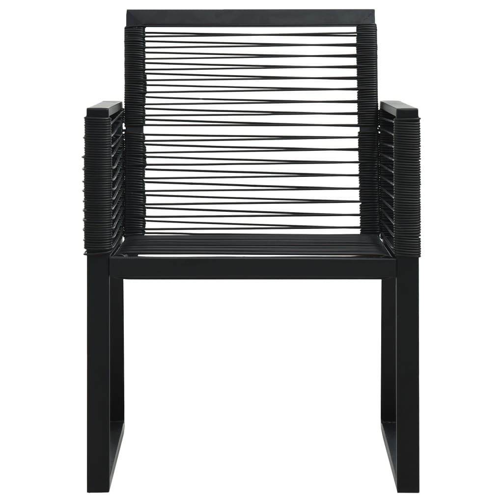 9-Tlg. Garten-Essgruppe Pvc Rattan Schwarz