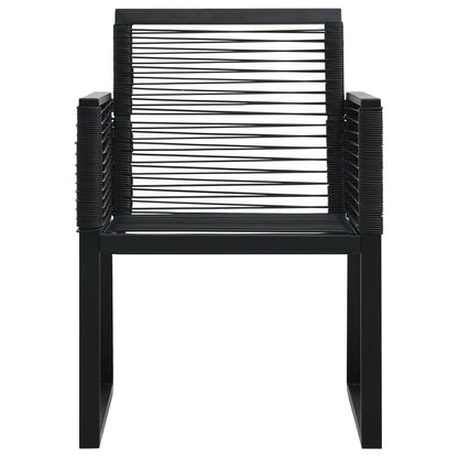 9-Tlg. Garten-Essgruppe Pvc Rattan Schwarz