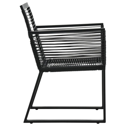 9-Tlg. Garten-Essgruppe Pvc Rattan Schwarz