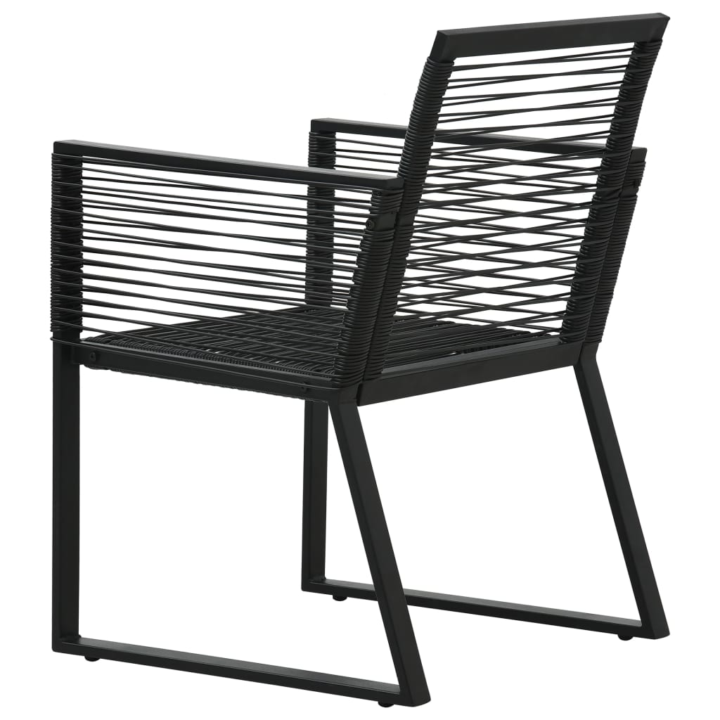 9-Tlg. Garten-Essgruppe Pvc Rattan Schwarz