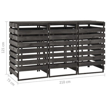 Mülltonnenbox Für 210X75X121 Cm Kiefer Massivholz