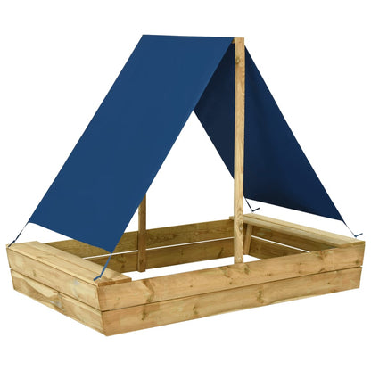 Sandkasten Mit Dach 80X60X97,5 Cm Imprägniertes Kiefernholz
