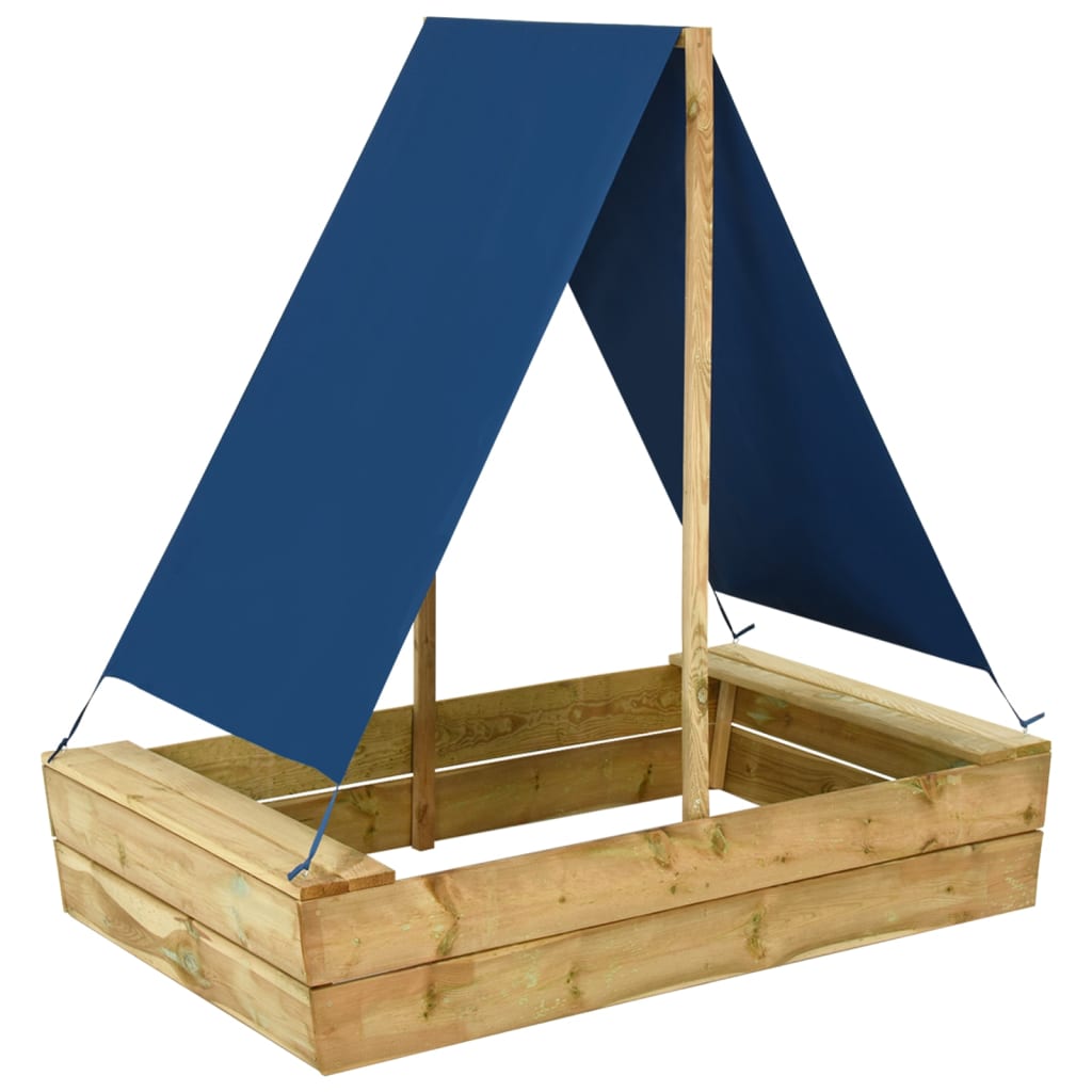 Sandkasten Mit Dach 80X60X97,5 Cm Imprägniertes Kiefernholz