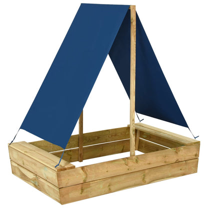 Sandkasten Mit Dach 80X60X97,5 Cm Imprägniertes Kiefernholz